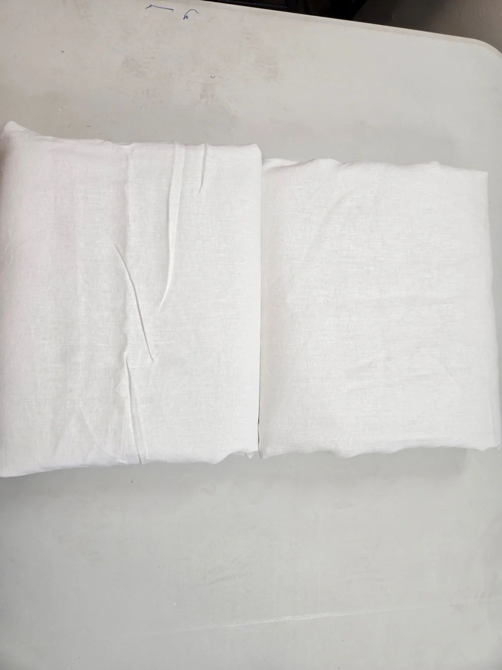QUINCE Set Of 2 48x84 European Linen True Blackout Curtains White 9635
